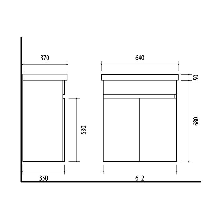 Vanity unit, SA63-10E, washbasin, Riva63C, RIVA bathroom furniture