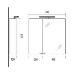 Mirrored cabinet, SV70-11 Sonoma Oak, RIVA bathroom furniture