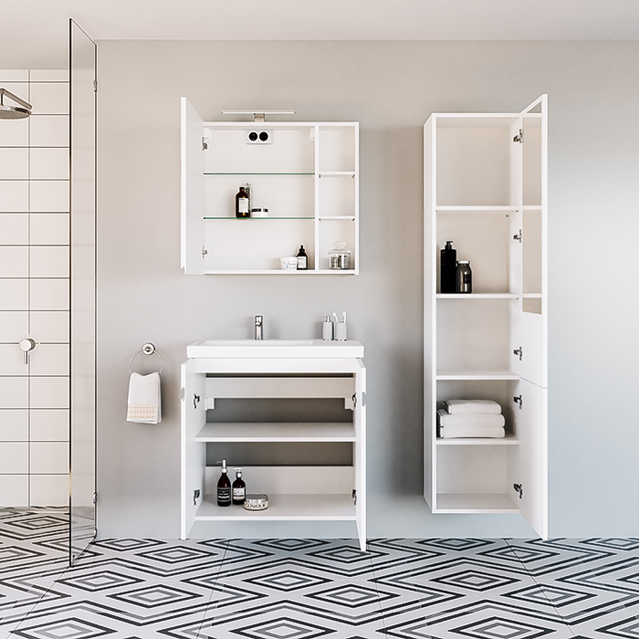 RIVA, mirrored cabinet, SV70-8, vanity unit, SA70-8, washbasin, RIVA70D, tall cabinet, SU37
