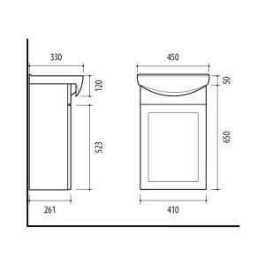Vanity unit, SA45F, washbasin, Riva45, RIVA bathroom furniture
