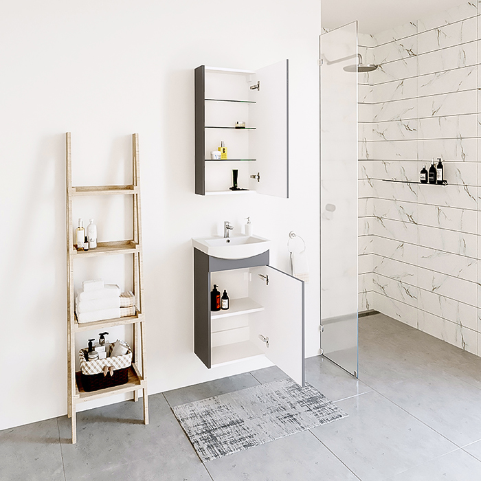 Mirrored cabinet, SV41-11F, vanity unit, SA45F, washbasin, Riva45, RIVA bathroom furniture
