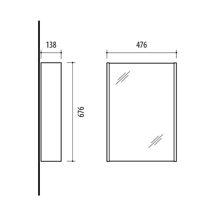 Mirrored cabinet, SV50A-5F, RIVA bathroom furniture