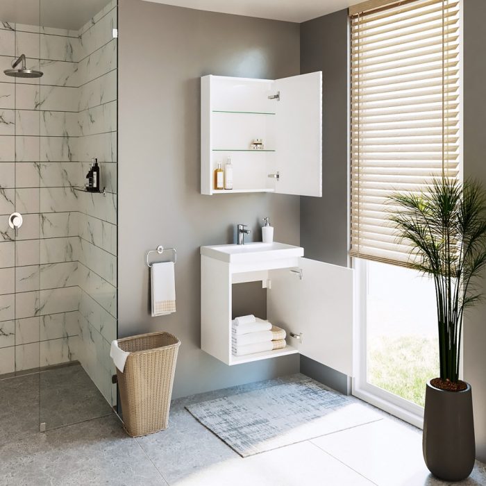 Mirrored cabinet, SV50A-5F, vanity unit, SA50F, washbasin, RIVA50C, RIVA50C-1, RIVA bathroom furniture
