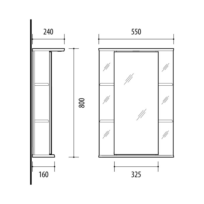 Mirrored cabinet, SV55-1, RIVA bathroom furniture