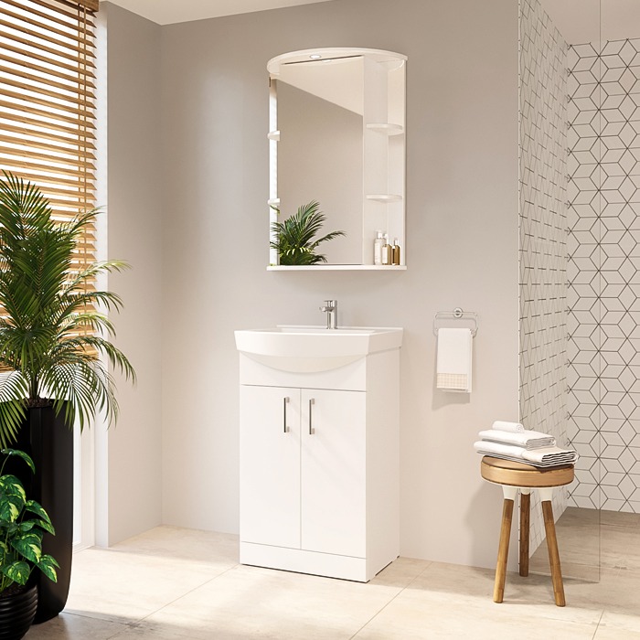 Mirrored cabinet, bathroom cabinet, washbasin, RIVA