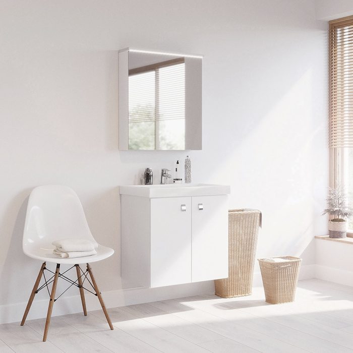Mirrored cabinet, SV60C-2 White, vanity unit, SA63-5, washbasin, RIVA63C, RIVA bathroom furniture