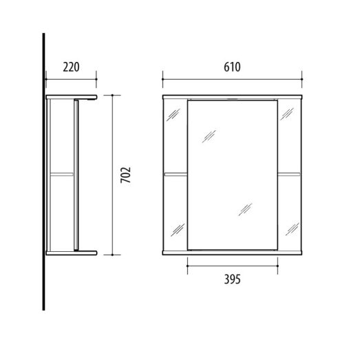 Mirrored cabinet, SV61, RIVA bathroom furniture