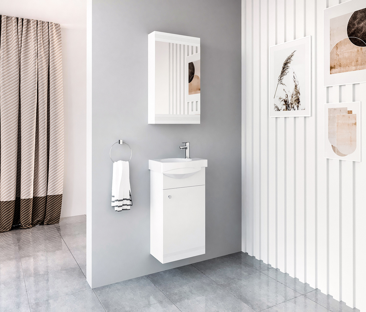 RIVA vonios kambario baldai, White kolekcija