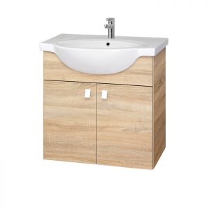 Riva vonios kambario baldai, vonios spintelė, SA70-11 Sonoma Oak, su praustuvu RIVA70A