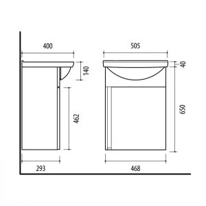 RIVA, bathroom furniture, vanity unit, SA50a-5, washbasin, RIVA50A