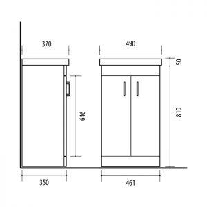 Vanity unit, SA50FS, washbasin, Neva700, RIVA bathroom furniture