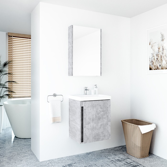 Mirror cabinet, Vanity unit, washbasin. RIVA bathroom furniture