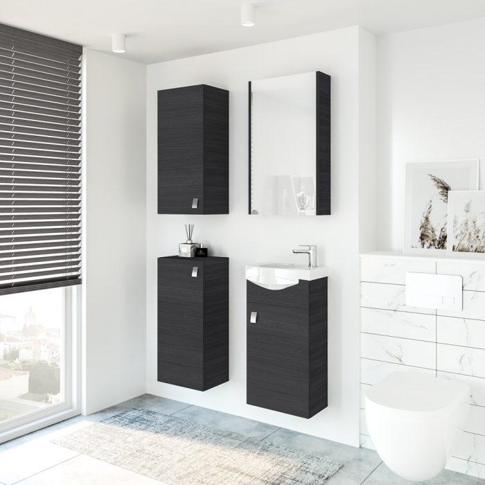 Vanity unit, mirror cabinet, bathroom cabinet, washbasin, RIVA