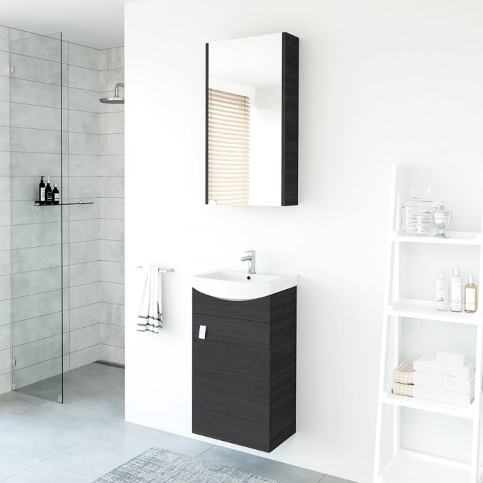 Mirror cabinet, Vanity unit, washbasin, RIVA